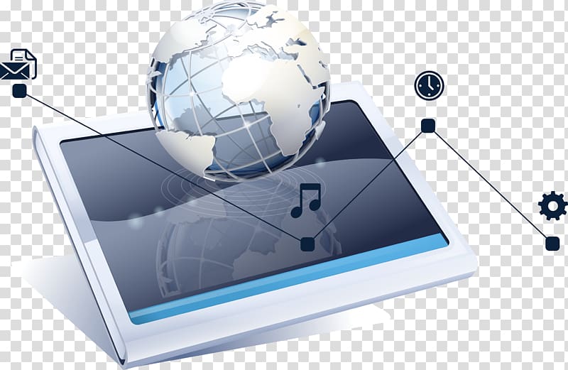 tablet computer and globe art, Technology Euclidean Computer network, Network technology transparent background PNG clipart
