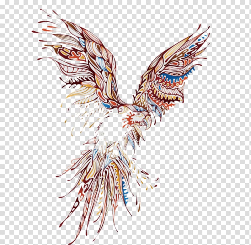 Tattoo Pattern, Flying Phoenix transparent background PNG clipart