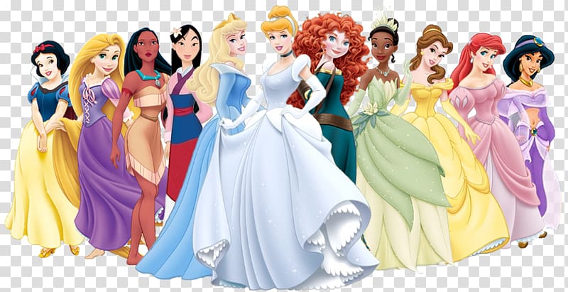 Disney Princess Tiana Rapunzel Ariel Belle, Disney Princess transparent background PNG clipart