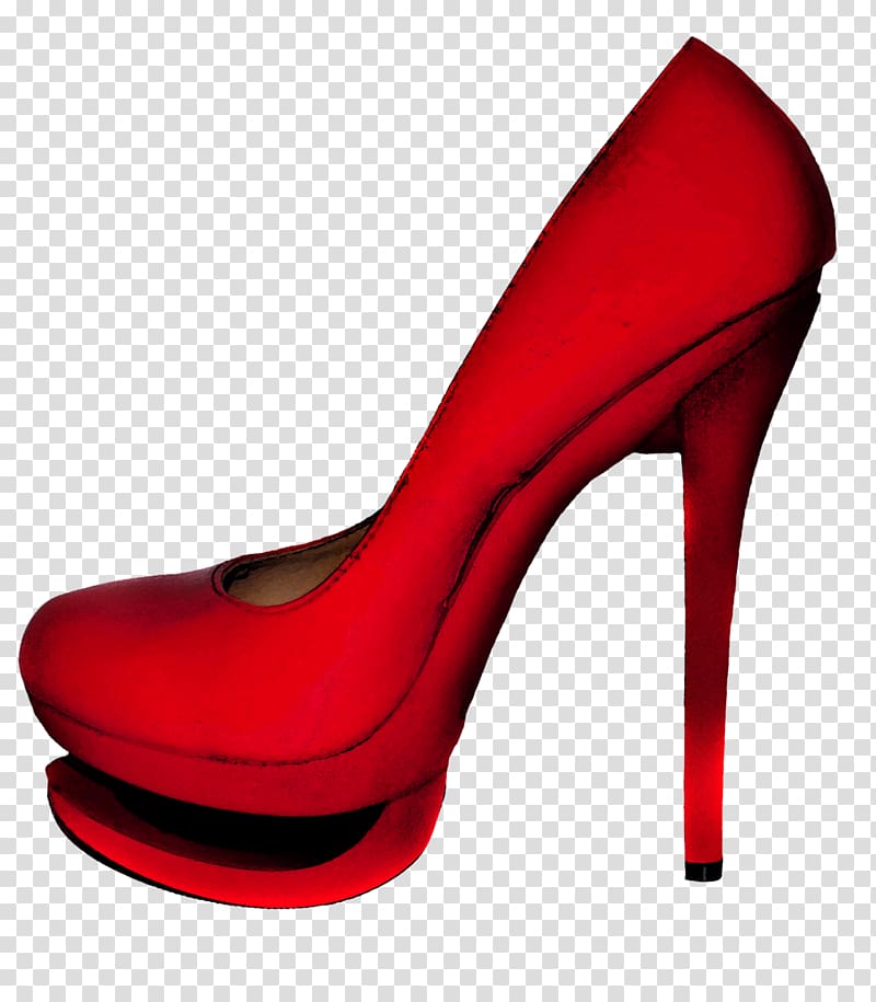 Red High-heeled footwear Court shoe Clothing, Fashion high heels transparent background PNG clipart