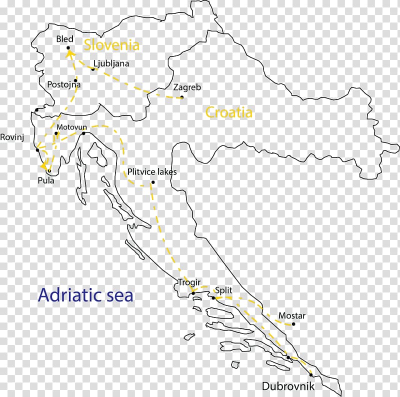 Slovenia Travel itinerary Map Plitvice Lakes National Park, Travel transparent background PNG clipart