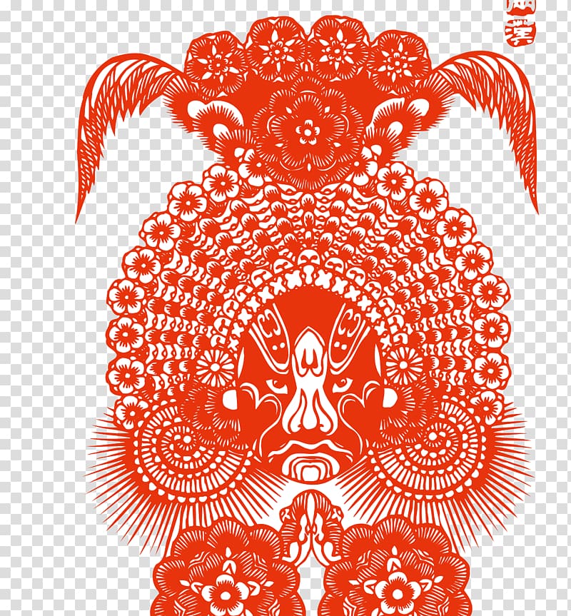 Peking opera Chinese paper cutting Chinese opera, Facebook transparent background PNG clipart