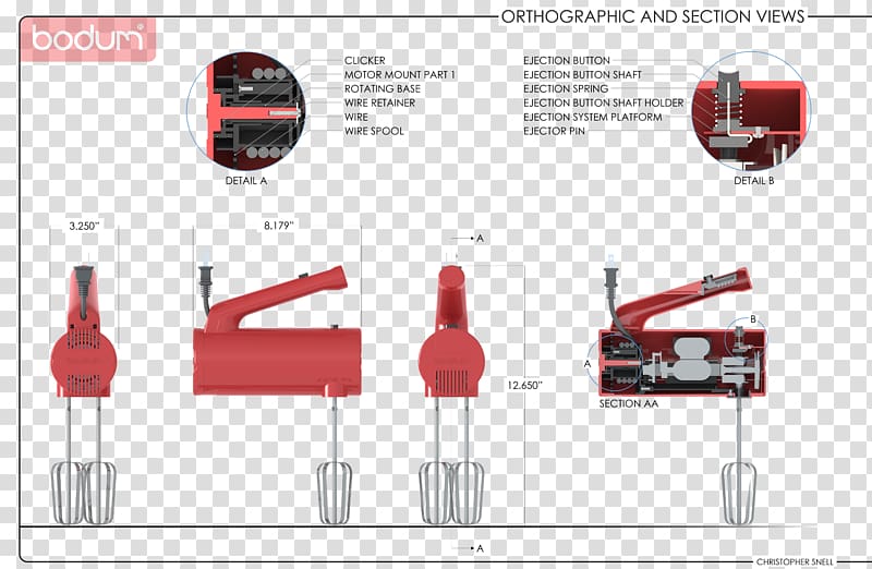 Bodum Brand Industrial design, Hand Blender Mixer transparent background PNG clipart