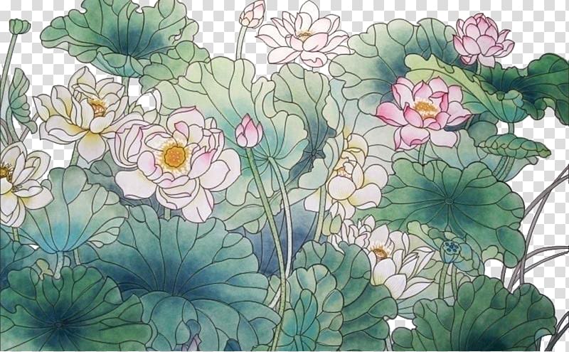 Hanoi Art glass paintings Licoglass Interior Design Services, Hand-painted lotus transparent background PNG clipart