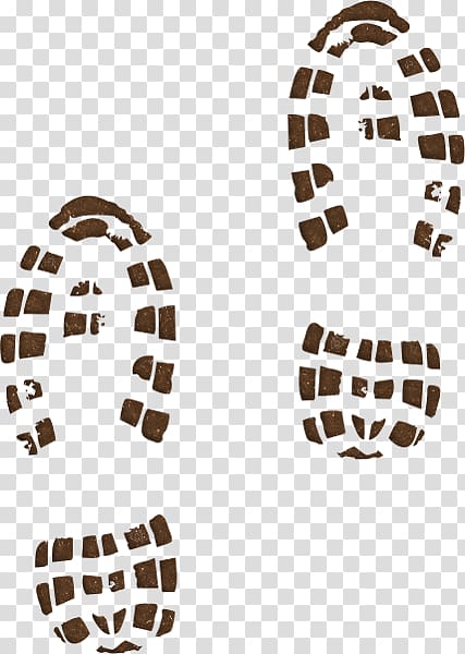two brown shoe print illustration, Hiking boot Shoe Footprint , Bigfoot footprints transparent background PNG clipart