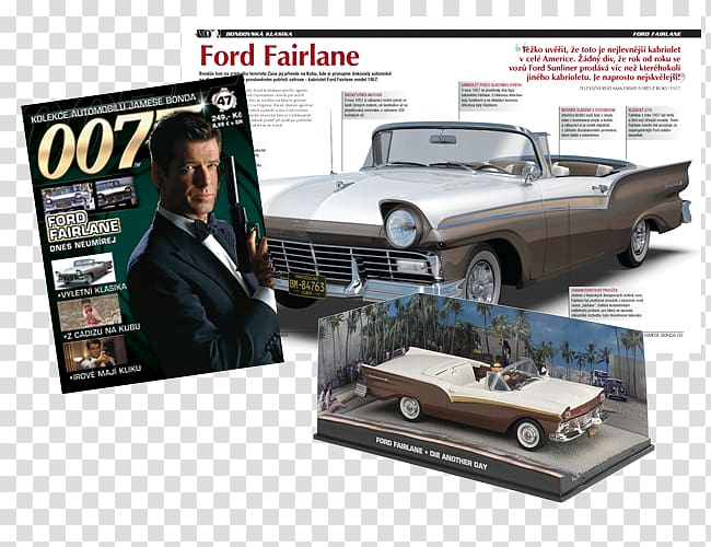 Ford Fairlane 500 Skyliner Model car James Bond, car transparent background PNG clipart