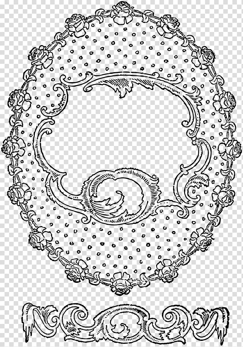 Drawing Rococo Ornament, Lace Boarder transparent background PNG clipart