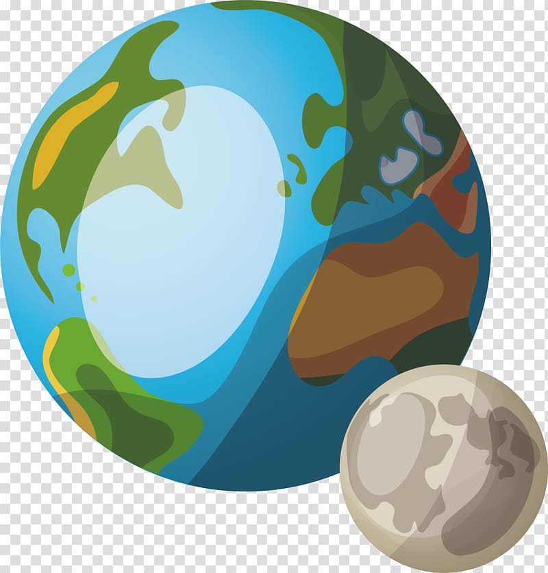 two planet illustration, Earth Cartoon Planet, two planets transparent background PNG clipart