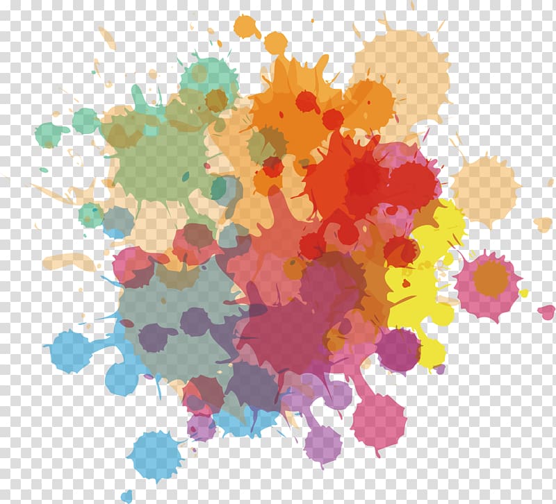 abstract painting illustration, Ink Watercolor painting Euclidean , Graffiti color pigments transparent background PNG clipart