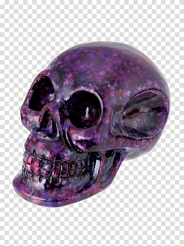 Crystal skull Amethyst Quartz Purple, skull transparent background PNG clipart