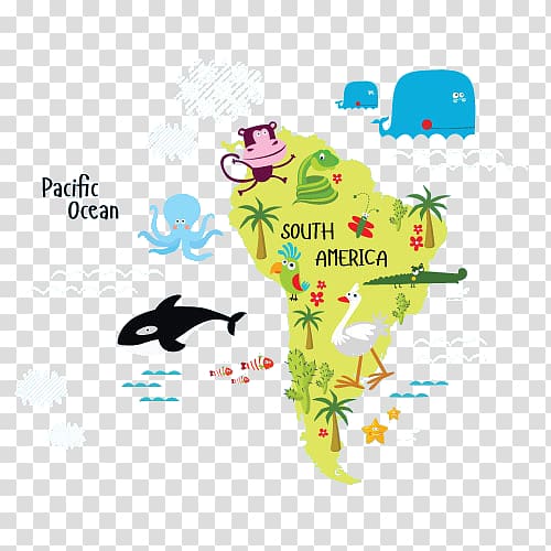 South America illustration Illustration, South America Animals transparent background PNG clipart
