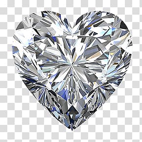 heart-cut clear gemstone art, White Heart Diamond transparent background PNG clipart