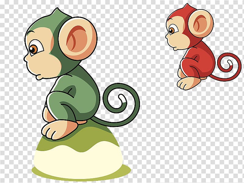 Monkey , The little monkey waiting for the cartoon transparent background PNG clipart