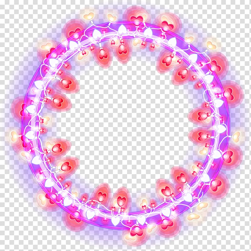 Circle Neon lighting, Dream purple flash circle transparent background PNG clipart