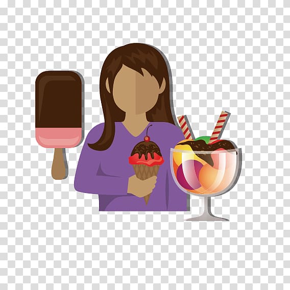 Ice cream Food Eating, Girl eating ice cream transparent background PNG clipart