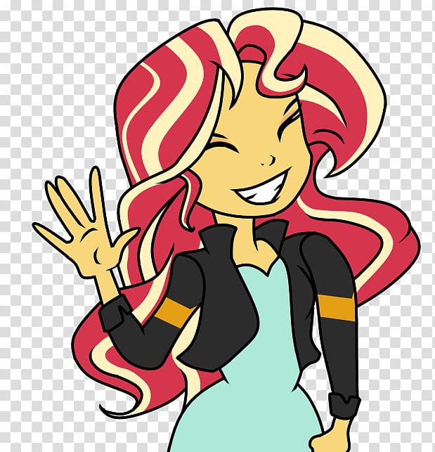 Sunset Shimmer La Pasa Cartoon Character, red shimmer transparent background PNG clipart