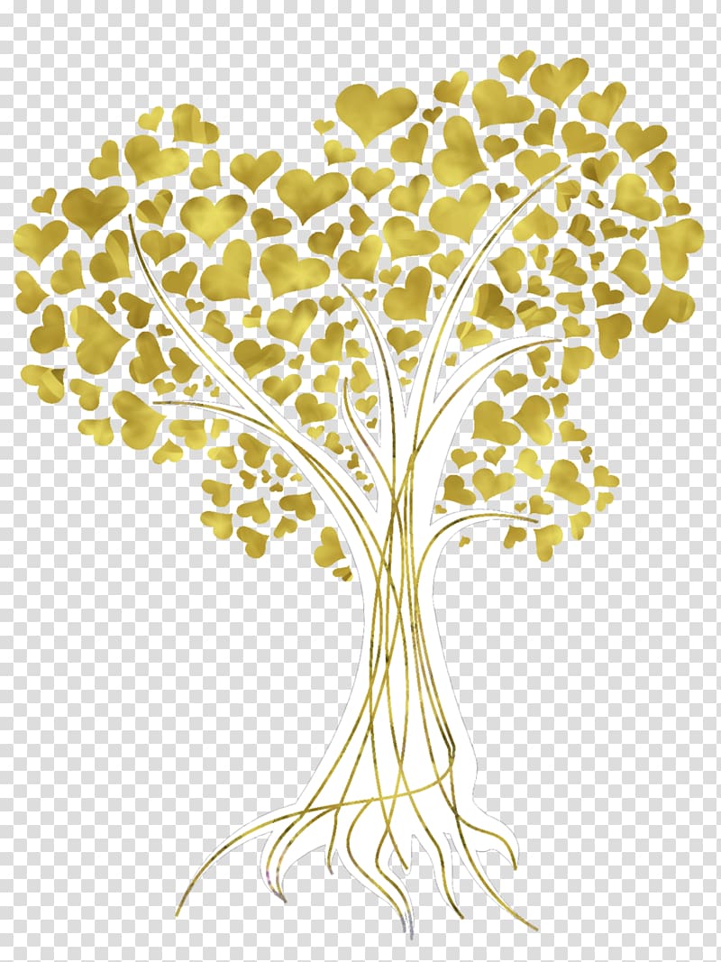 Tree Gold Autumn leaf color , heart tree transparent background PNG clipart