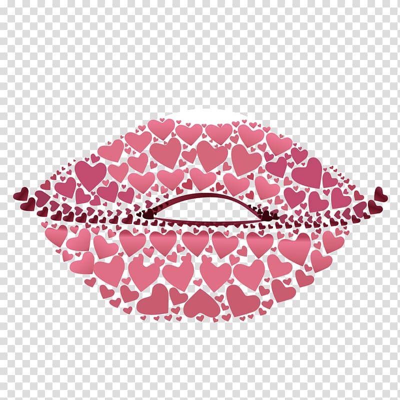 Valentines Day Poster, Red lips transparent background PNG clipart