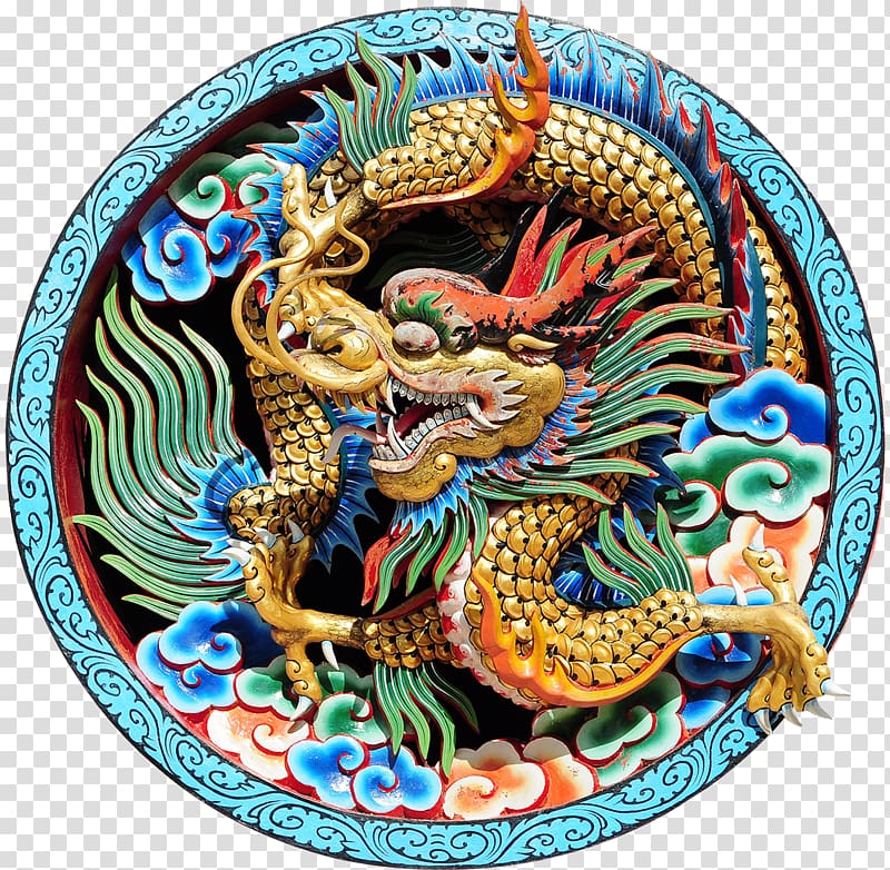 of gold and blue dragon, Chinese dragon , Dragon transparent background PNG clipart