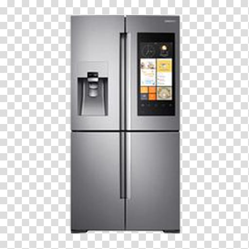 Samsung Family Hub RF56M9540 Refrigerator Freezers Logik LFC50B14 Fridge Freezer Home appliance, refrigerator transparent background PNG clipart