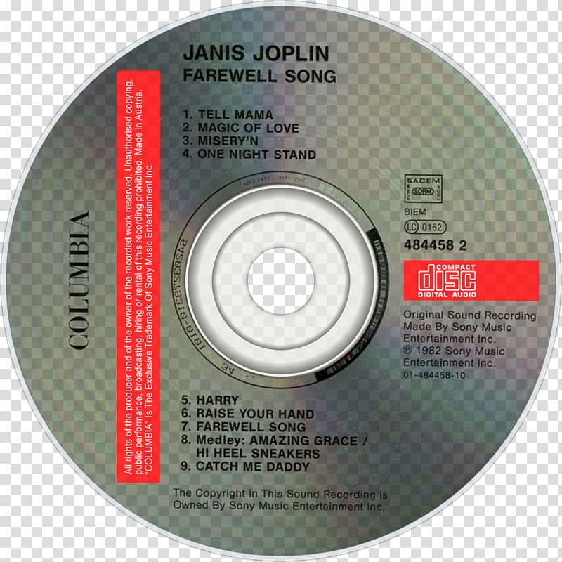 Compact disc The One Thing Label, Janis Joplin transparent background PNG clipart