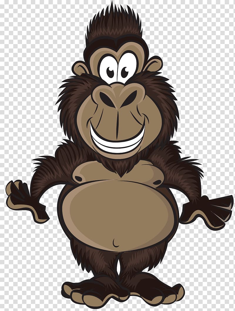 Western gorilla Baby Jungle Animals Cartoon , Handpainted Monkey transparent background PNG clipart