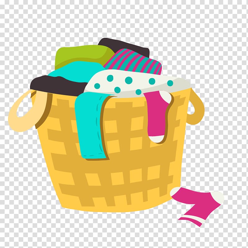 clothes on basket illustration, Washing machine Laundry Dry cleaning Clothing, Cartoon washing dry material transparent background PNG clipart
