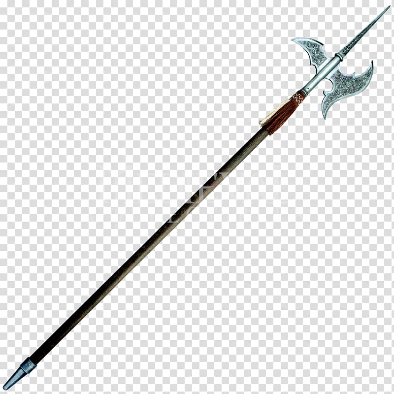 gray and brown pike, Halberd Bardiche Weapon Spear, Halberd transparent background PNG clipart