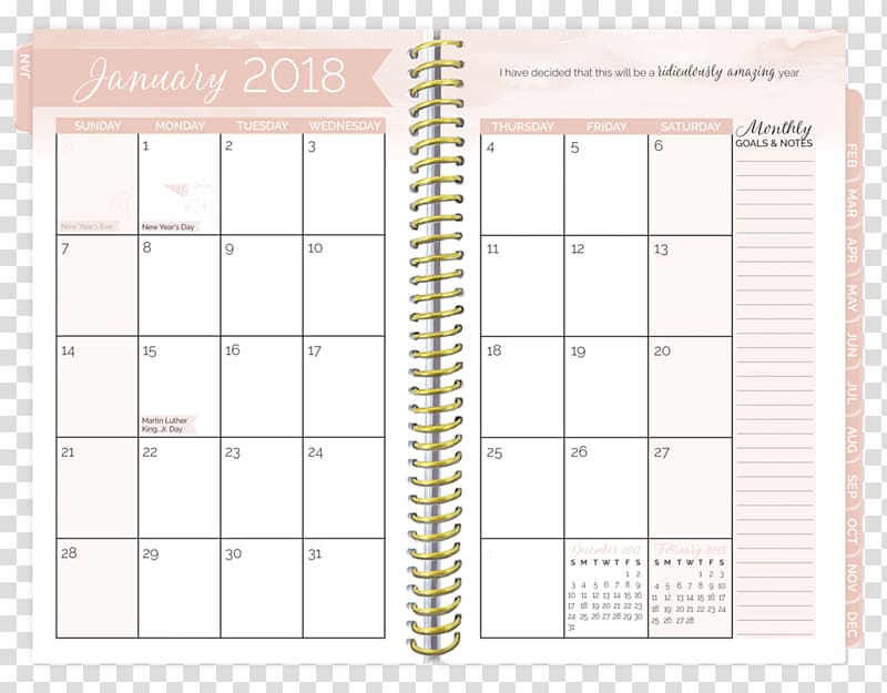 Hardcover Personal organizer Diary 0 Notebook, fashion desk calendar transparent background PNG clipart