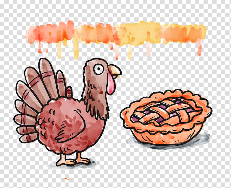 Turkey Thanksgiving Illustration, Thanksgiving food transparent background PNG clipart