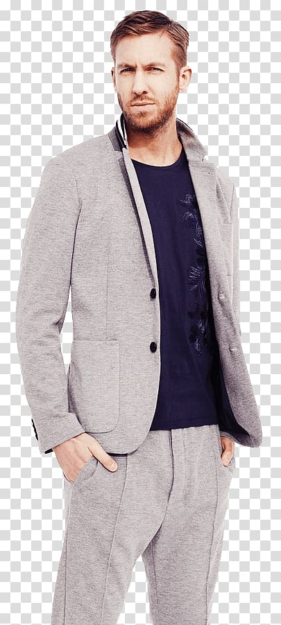 men's gray blazer, Calvin Harris Suit transparent background PNG clipart