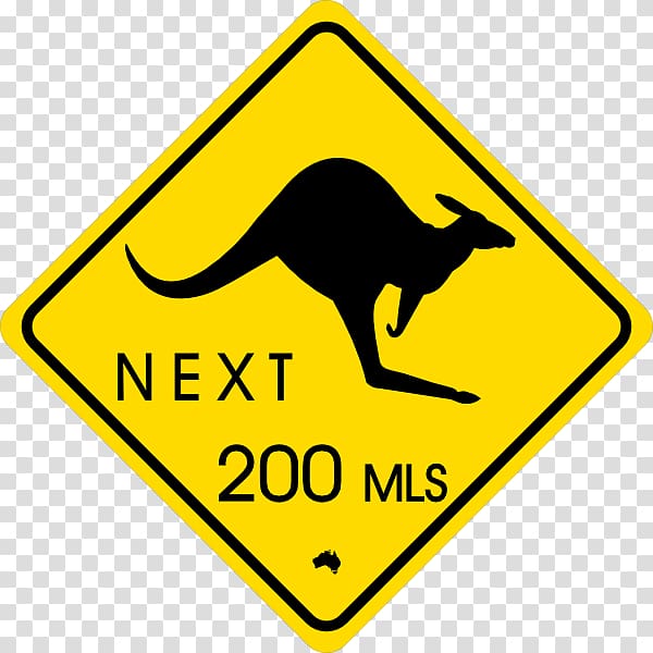 Kangaroo Warning sign , Traffic Signs transparent background PNG clipart