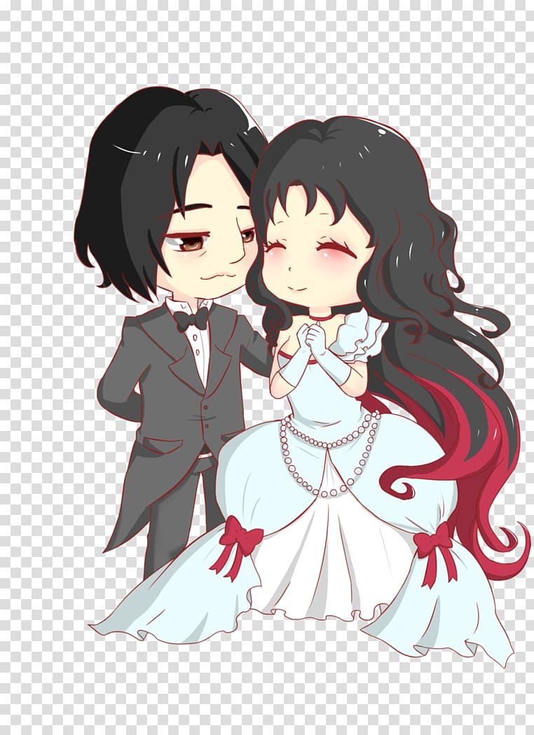 Chibi Wedding Drawing Professor Severus Snape, marriage transparent background PNG clipart