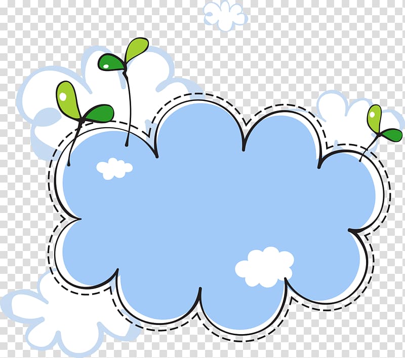 Cloud Euclidean , Seedlings clouds border, white and blue cloud illustration transparent background PNG clipart