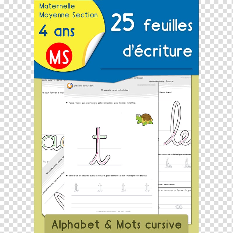École maternelle Cursive Learning Writing Moyenne section, cursive transparent background PNG clipart