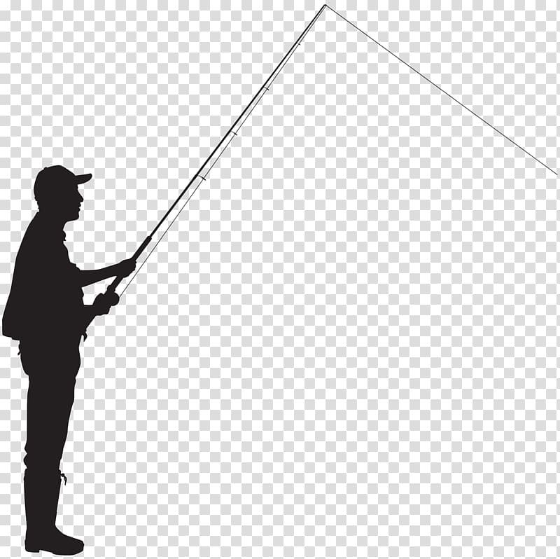 Silhouette Fisherman Fishing , fishing pole transparent background PNG clipart