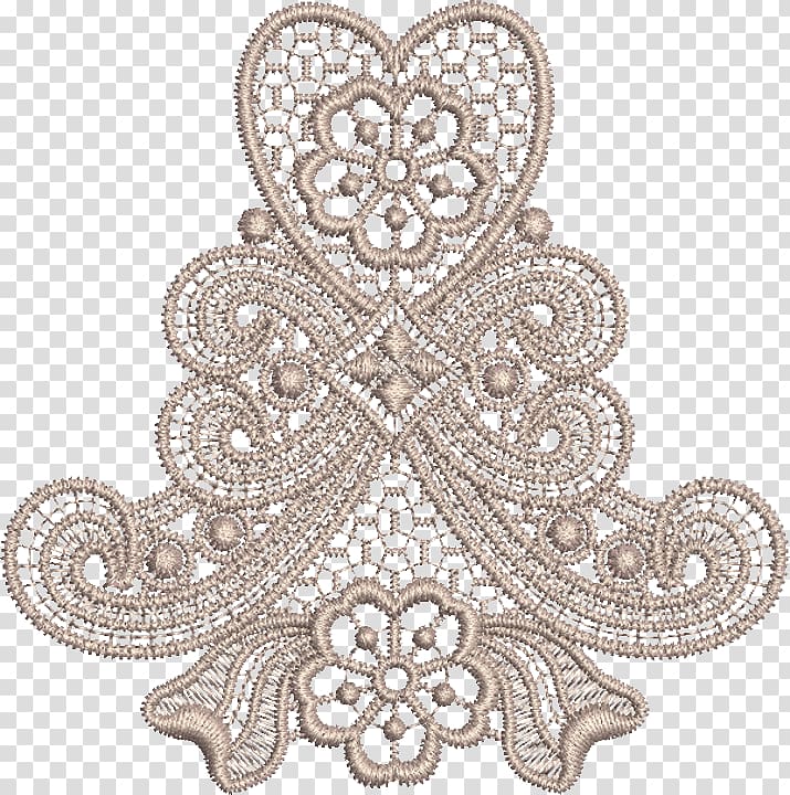 beige floral cutout , Machine embroidery Lace Pattern, embroidery transparent background PNG clipart