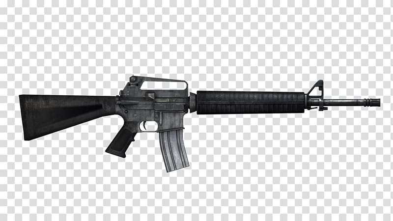 black rifle illustration, M16 Assault Rifle transparent background PNG clipart