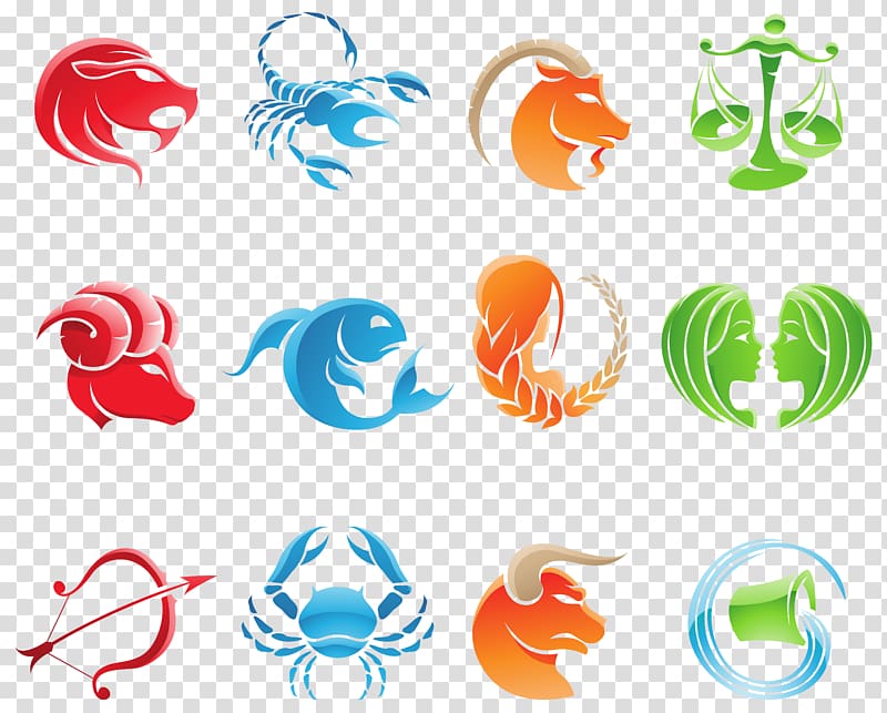 assorted-color symbol illustrations, Astrological sign Zodiac Horoscope Astrology , Zodiac Signs Set Large transparent background PNG clipart