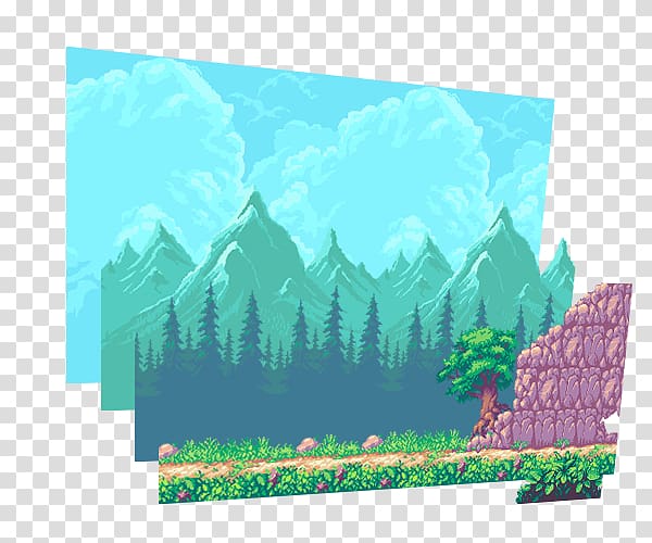 Pixel art Art game, desert decoration background transparent background PNG clipart