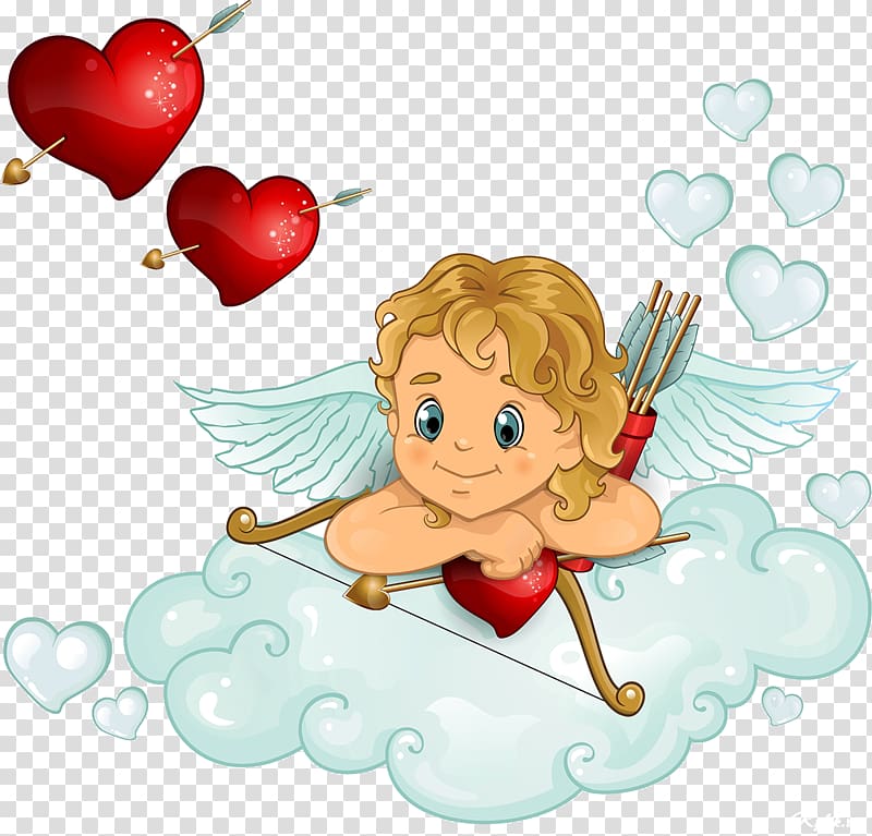 Cherub Cupid Heart, cupid transparent background PNG clipart