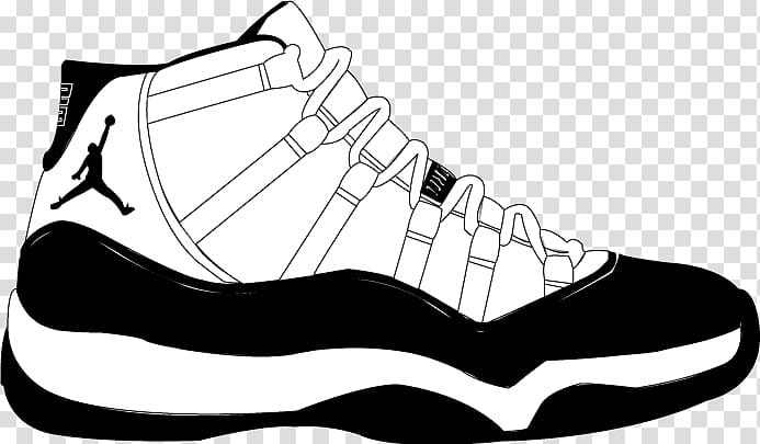 unpaired black and white Air Jordan 11 shoe illustration, Air Jordan Shoe Nike Air Max Sneakers, nike transparent background PNG clipart