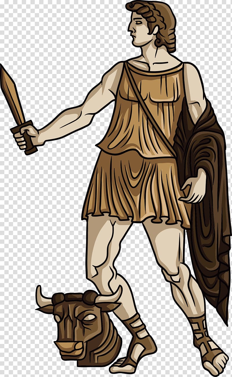 Theseus Ancient Greece Greek mythology Heracles Illustration, The man with the dagger transparent background PNG clipart