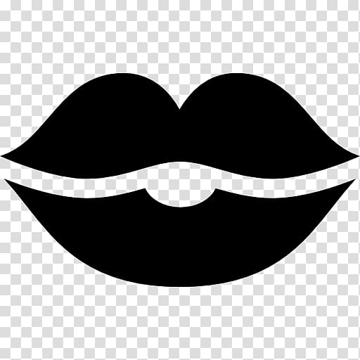 Computer Icons Black and white Kiss , lipstick kiss transparent background PNG clipart