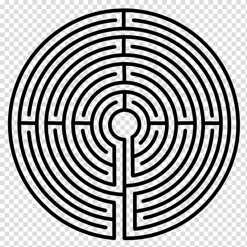 round black maze, Minotaur Knossos Chartres Daedalus Labyrinth, Maze transparent background PNG clipart