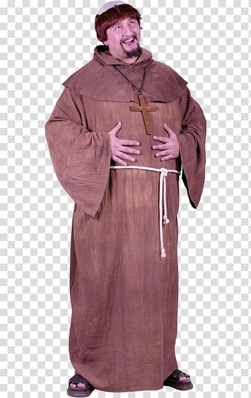 Friar Tuck Costume Robe Monk Clothing, medieval clothes transparent background PNG clipart