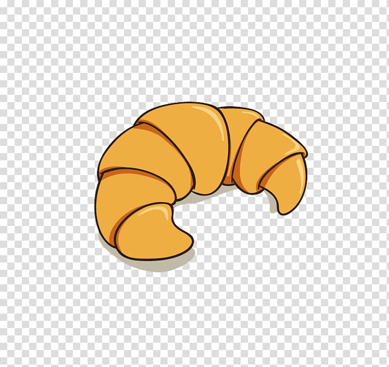 Croissant Breakfast Bread, Hand-painted cartoon croissant transparent background PNG clipart