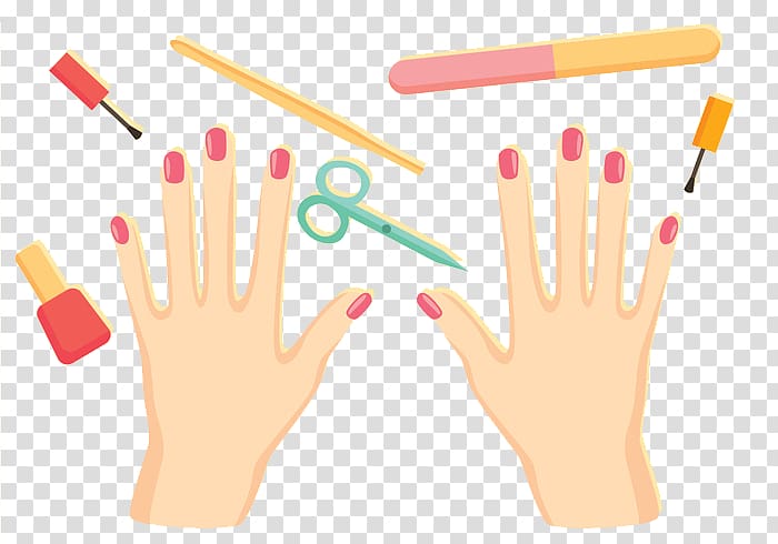 manicure kit illustration, Manicure Nail art Pedicure, Painted fingernails transparent background PNG clipart