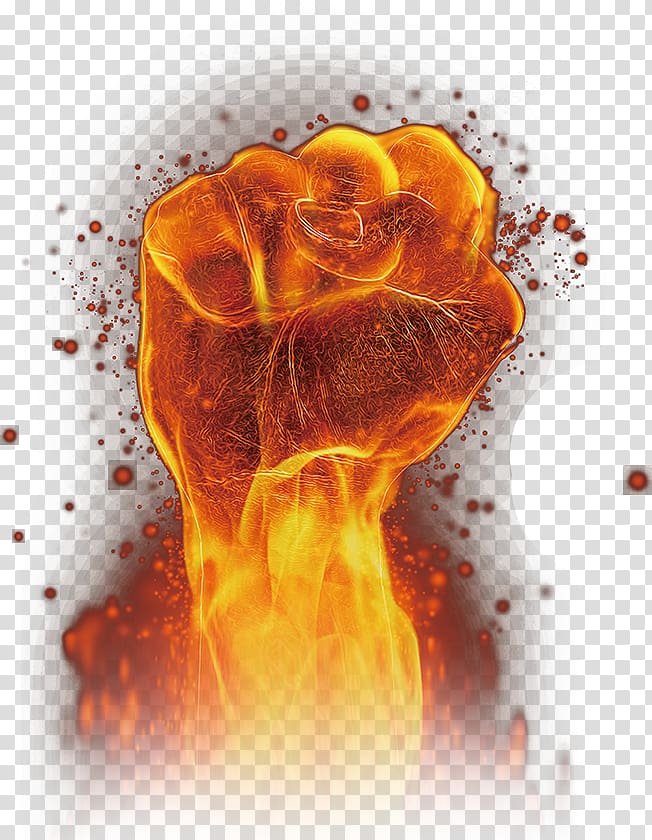 right human fist , Fire , Fire fist transparent background PNG clipart