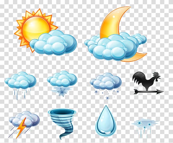 Weather forecasting Icon, Lovely hand-painted Weather transparent background PNG clipart